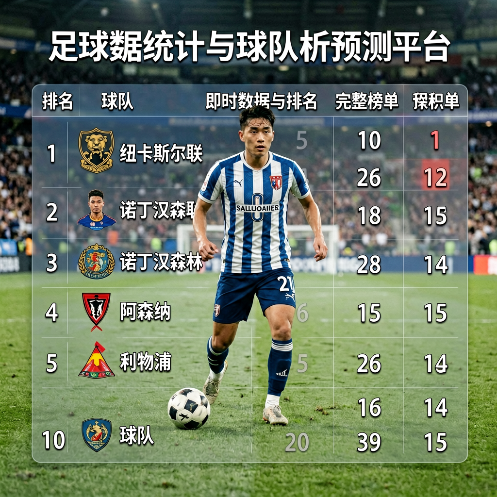 足球数据统计与球队表现分析图表